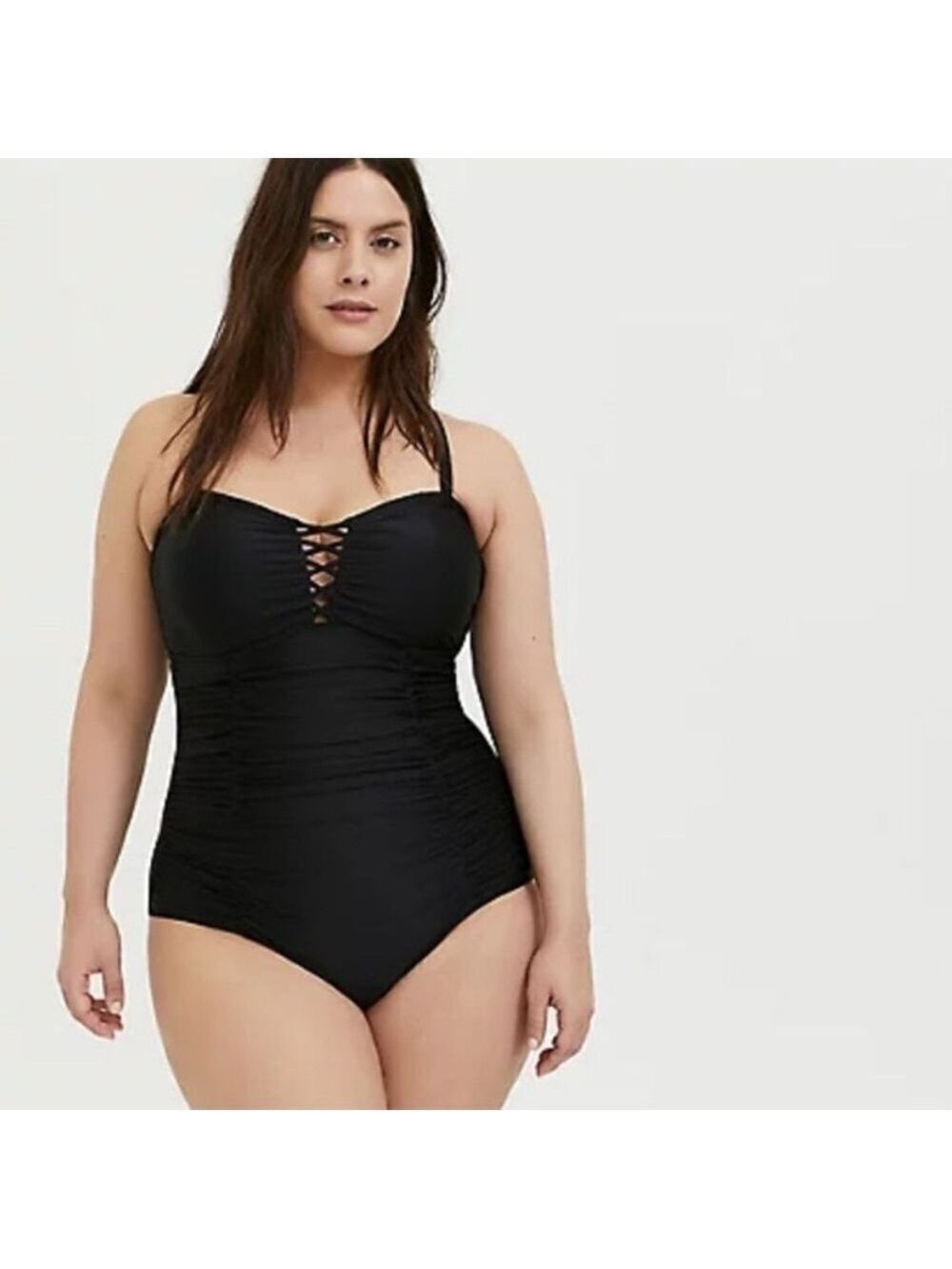 Torrid Black Strappy One-Piece Swimsuit Sz 3X